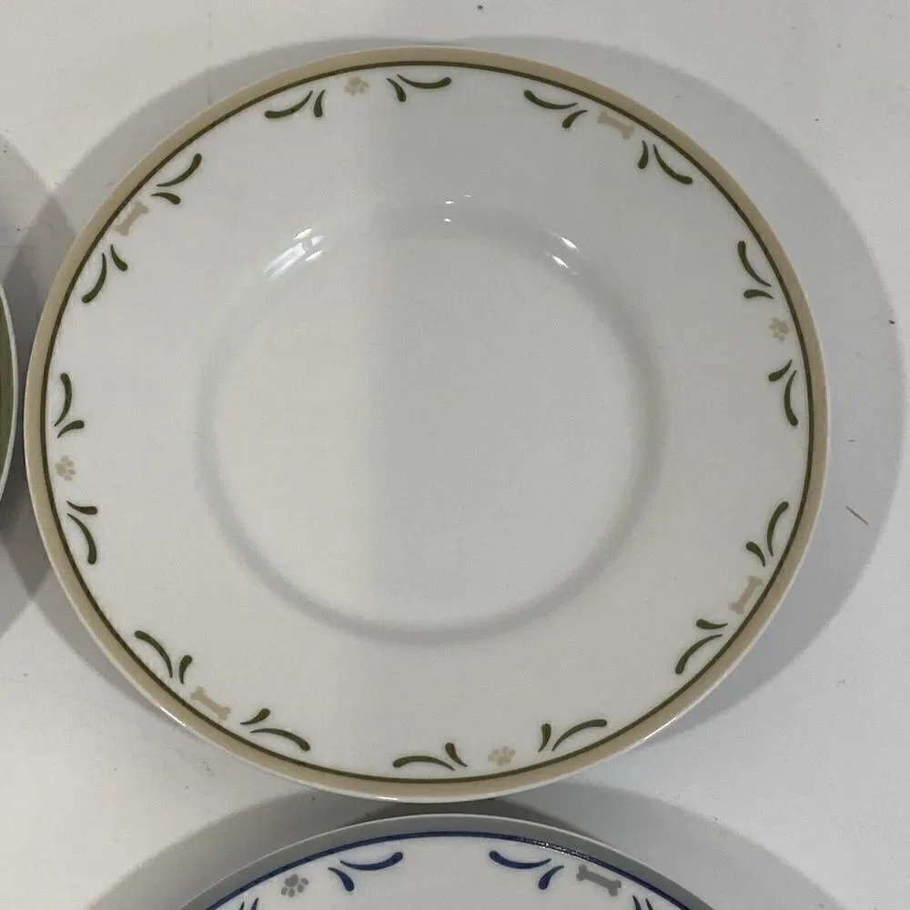Danbury Mint Dog Bone Dinnerware Small Side Bread 6” Plate Set‎ Of (4)